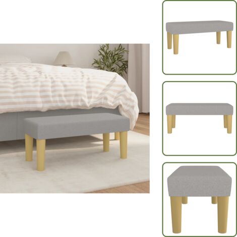 Banco de pie de cama - vidaXL Banco de tela gris claro 70x30x30 cm - Banco de asiento