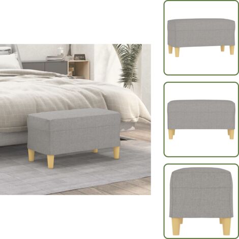 Banco de pie de cama - vidaXL Banco de tela gris claro 70x35x41 cm - Banco de pie