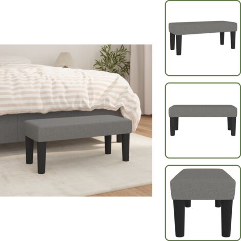 Banco de pie de cama - vidaXL Banco de tela gris oscuro 70x30x30 cm - Banco de asiento