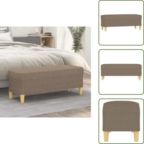 Banco de pie de cama - vidaXL Banco de tela gris taupe 100x35x41 cm - Banco de pie