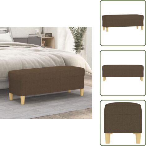 Banco de pie de cama - vidaXL Banco de tela marrón 100x35x41 cm - Banco para pies
