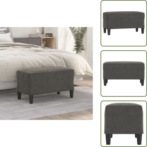 Banco de pie de cama - vidaXL Banco de terciopelo gris oscuro 70x35x41 cm - Banco de pie