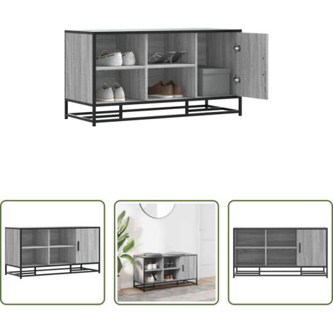 Banco de recepción -  Banco zapatero madera de ingeniería gris sonoma 100x40x53,5 cm