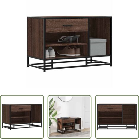 Banco de recepción -  Banco zapatero madera de ingeniería marrón roble 80x40x53,5 cm