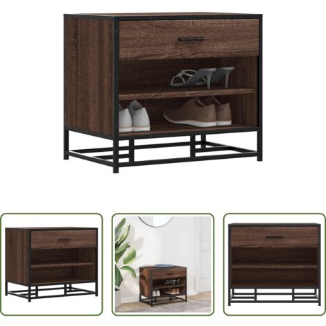 Banco de recepción -  Banco zapatero madera de ingeniería roble marrón 60x40x53,5 cm