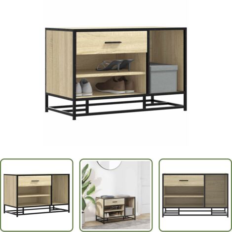 Banco de recepción -  Banco zapatero madera de ingeniería roble sonoma 80x40x53,5 cm