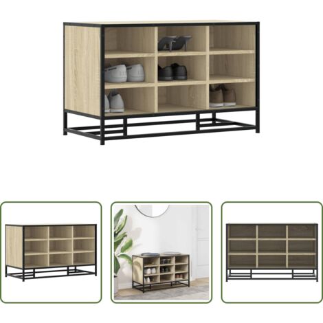 Banco de recepción -  Banco zapatero madera de ingeniería roble sonoma 84x40x53,5 cm
