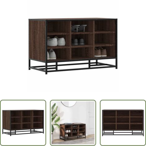 Banco de recibidor - Banco zapatero madera de ingeniería marrón roble 84x40x53,5 cm