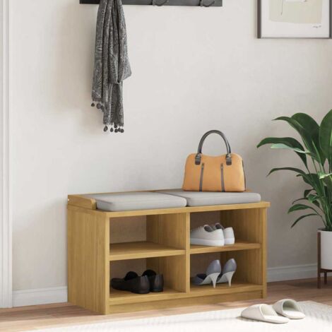 Banco de recibidor SANDNES madera maciza de pino 87x40x50 cm