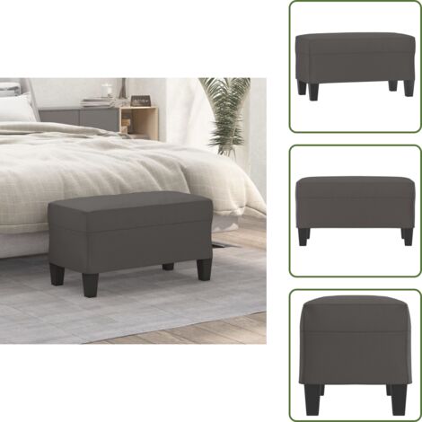 Banco de recibidor - vidaXL Banco de cuero sintético gris 70x35x41 cm - Banco de pie de cama