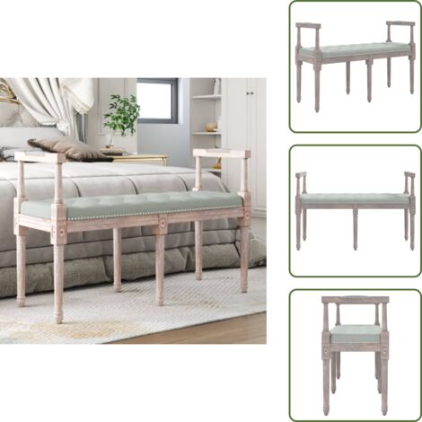 Banco de recibidor - vidaXL Banco de terciopelo gris claro 110x40x70 cm - Banco vintage