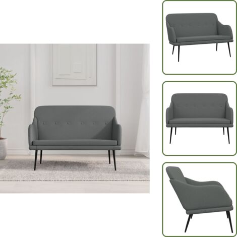 Banco de relajación - vidaXL Banco de tela gris oscuro 110x76x80 cm - Banco de estar