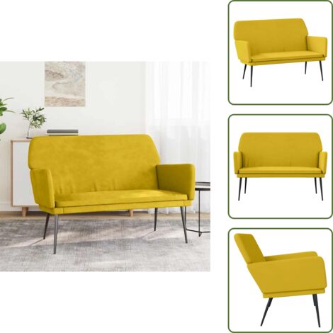 Banco de relajación - vidaXL Banco de terciopelo amarillo 108x79x79 cm - Banco de televisión