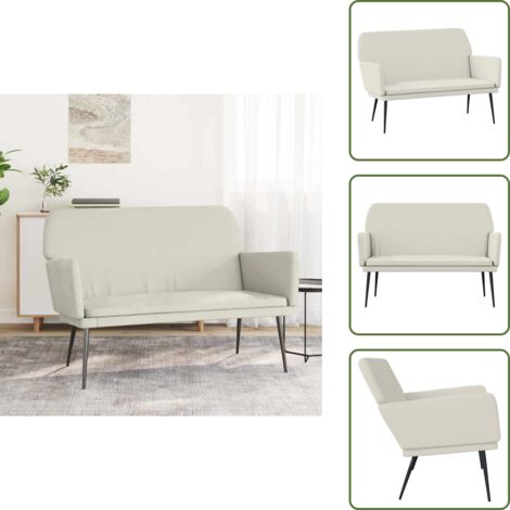 Banco de relajación - vidaXL Banco de terciopelo crema 108x79x79 cm - Banco de sala