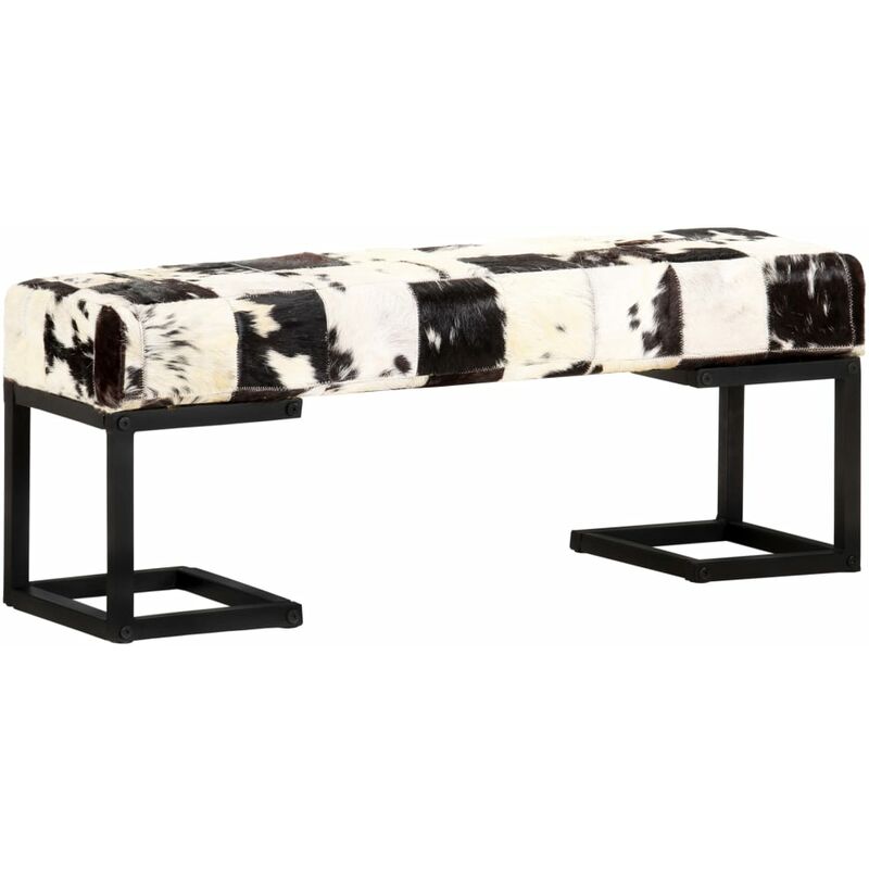 

Banco de retales Patchwork cuero auténtico cabra negro 110 cm