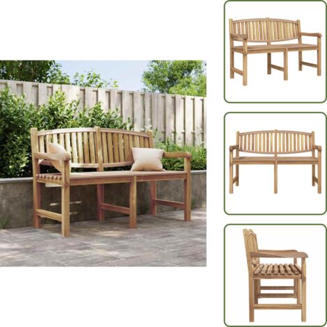 Banco de teca - vidaXL Banco de jardín madera maciza de teca 149,5x60x90 cm - Banco de jardín macizo