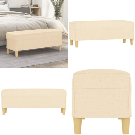 Banco de tela color crema 100x35x41 cm - Banco de pie - Banco de recibidor