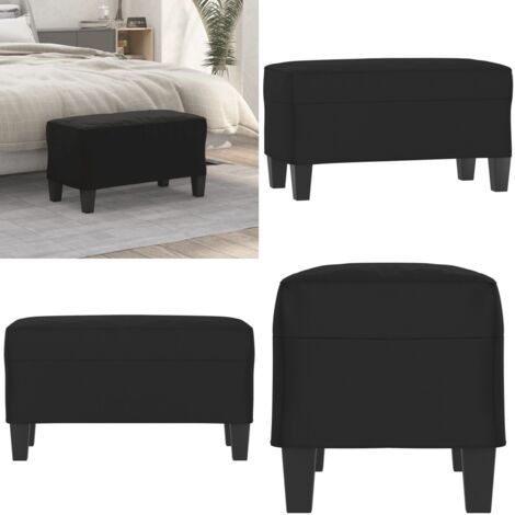 Banco de tela de microfibra negro 70x35x41 cm - Banco de pie - Banco de pie de cama