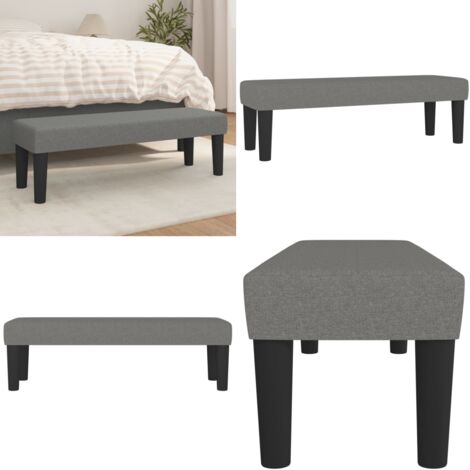 Banco de tela gris oscuro 100x30x30 cm - Banco gris oscuro - Banco multifuncional