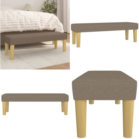 Banco de tela gris taupe 100x30x30 cm - Banco multifuncional - Banco de pie de cama