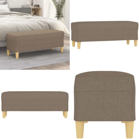 Banco de tela gris taupe 100x35x41 cm - Banco de pie - Banco de recibidor
