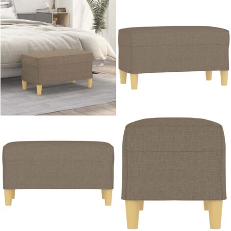 Banco de tela gris taupe 70x35x41 cm - Banco gris - Banco de pie
