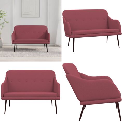 Banco de tela rojo tinto 110x76x80 cm - Banco de lectura - Banco para charlar