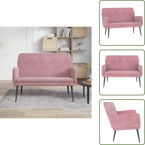 Banco de televisión - vidaXL Banco de terciopelo rosa 108x79x79 cm - Banco de relajación