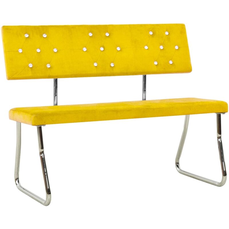 

Banco de terciopelo amarillo mostaza 110 cm