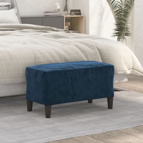 Banco de terciopelo azul 70x35x41 cm vidaXL