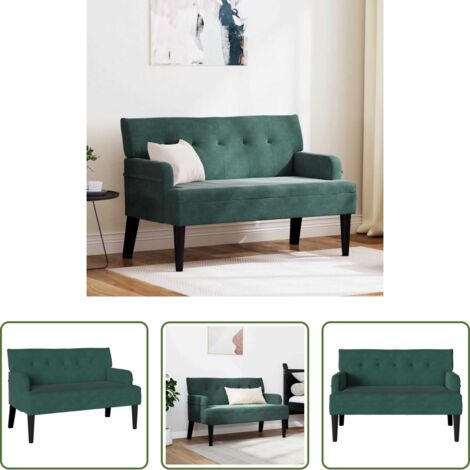 Banco de terciopelo -  Banco Chesterfield Verde oscuro 112 x 65,5 x 75 cm Terciopelo