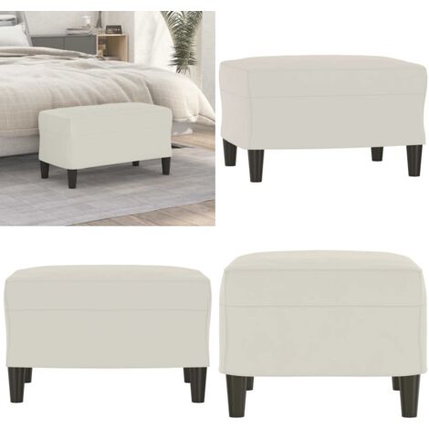 Banco de terciopelo color crema 70x35x41 cm - Banco de pie - Banco de recibidor