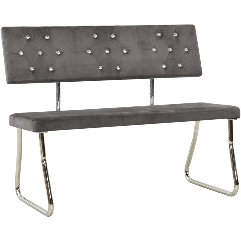 

Banco de terciopelo gris claro 110 cm
