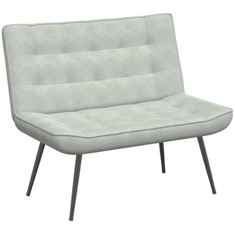 Banco de terciopelo gris claro 110x74x84 cm vidaXL