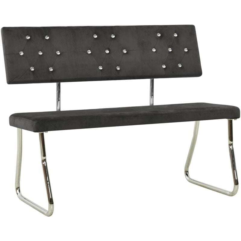 

Banco de terciopelo gris oscuro 110 cm