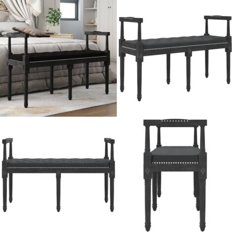 Banco de terciopelo negro 110x40x70 cm - Banco de entrada - Banco de piano