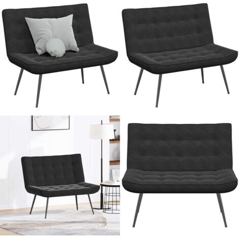 Banco de terciopelo negro 110x74x84 cm - Banco negro - Banco de salón