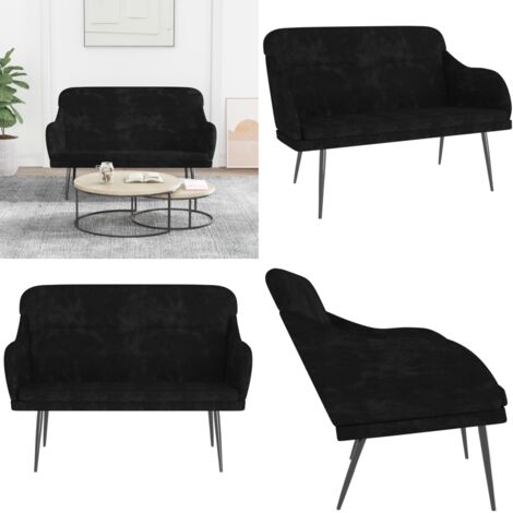 Banco de terciopelo negro 110x76x80 cm - Banco negro - Banco de lectura