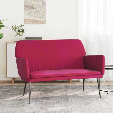 Banco de terciopelo rojo tinto 108x79x79 cm