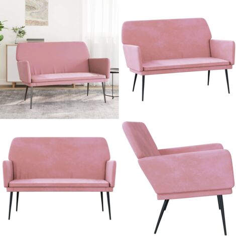 Banco de terciopelo rosa 108x79x79 cm - Banco de terciopelo - Banco de lectura