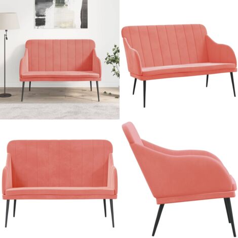 Banco de terciopelo rosa 110x76x80 cm - Banco de lectura - Banco de relajación