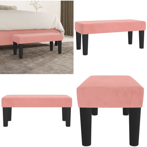 Banco de terciopelo rosa 70x30x30 cm - Banco de terciopelo - Banco multifuncional