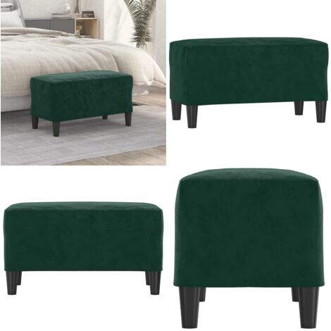 Banco de terciopelo verde oscuro 70x35x41 cm - Banco de pie - Banco de recibidor