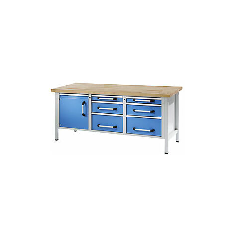 Banco de trabajo  bastidor modular  anchura 2000 mm  6 cajones