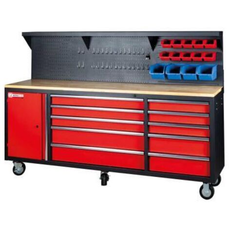 Banco de trabajo con 10 cajones y panel herramientas HOLZMANN wewa2130