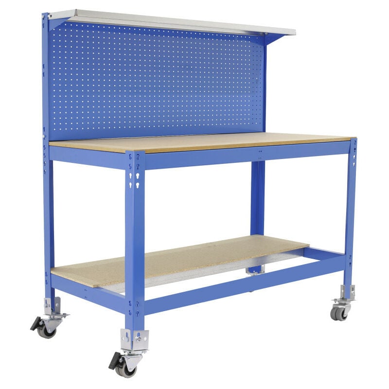 

Banco de trabajo con ruedas 155,5x151x61cm. 280Kg