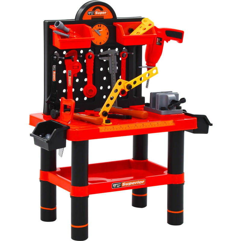 

vidaXL Banco de trabajo de juguete para niños 51 piezas 57x32x68 cm - Rojo