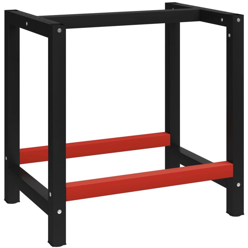 

Happyshopping - Banco de trabajo estructura metal negro y rojo 80x57x79 cm