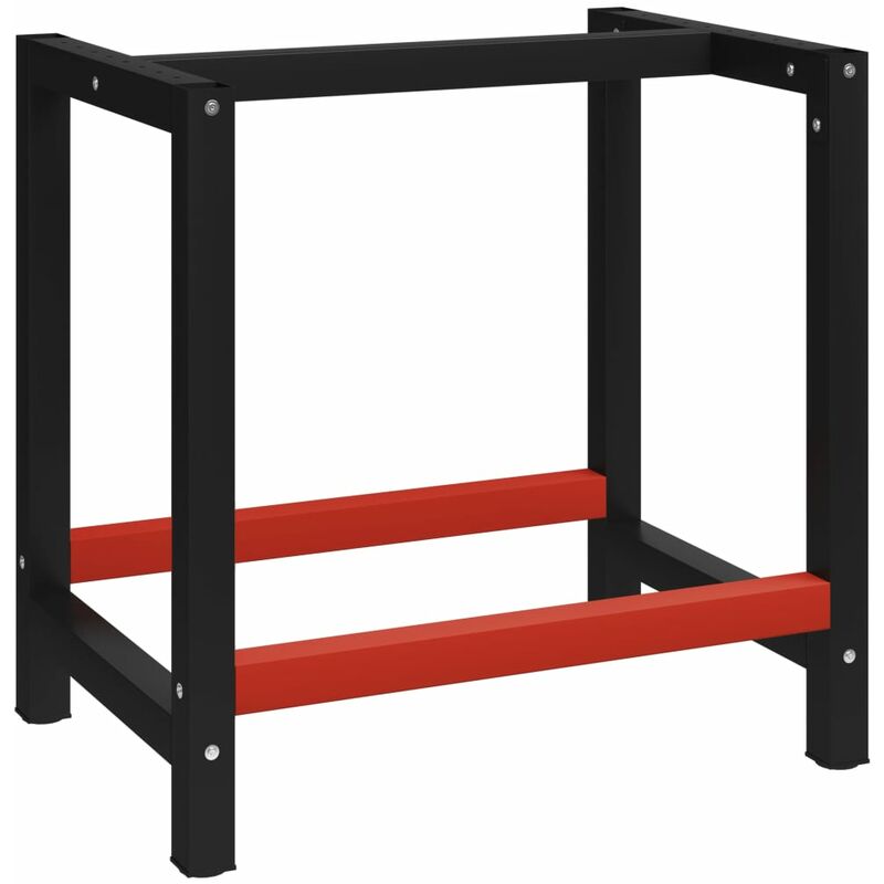 

Banco de trabajo estructura metal negro y rojo 80x57x79 cm