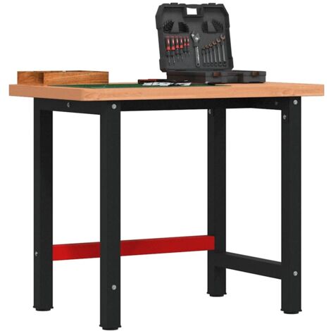 Banco de trabajo madera maciza haya rectangular 100x60x83 cm